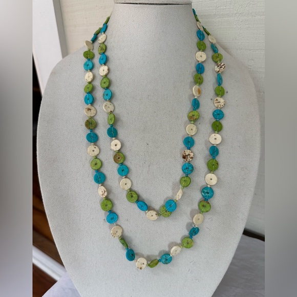 Splatter wood beaded necklace - Picture 1 of 8